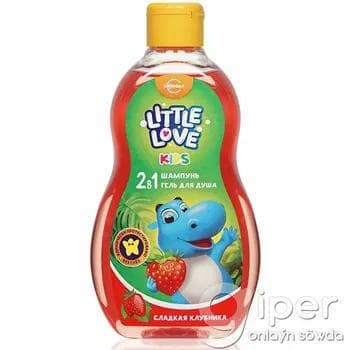 Çagalar üçin şampun we duş geli 2-si 1-de "Little Love Kids" Süyji ýertudana 400 ml
