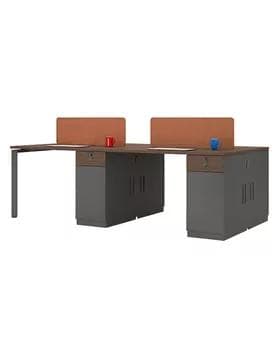 Офисный стол NOEL T2-DL2412 темный (4 места)
