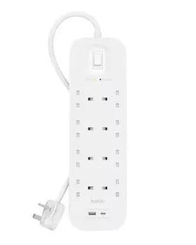 Удлинитель Belkin 8 x Port 1-USB 1-USB-C 2М