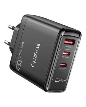 Сетевое зарядное устройство Yesido GaN Fast Charger 100W (PD, QC, PPS, SCP)