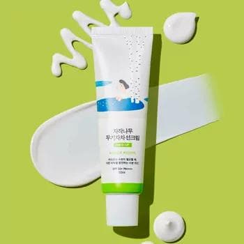 Солнцезащитный крем для лица успокаивает и освежает ROUND LAB Birch Juice Moisturizing Mild-Up 50 мл