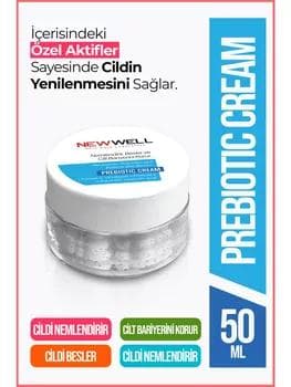 Крем для лица Newwell Prebiotic Care Cream 50 мл – интенсивное увлажнение с коллагеном и веганской гиалуроновой кислотой, укрепляет кожный барьер, подходит для всех типов кожи