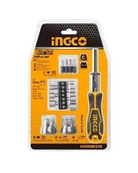 "Ingco" Отвертка реверсивная с битами 24 шт
