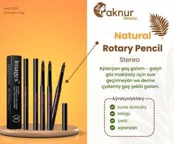 Карандаш для бровей Images Natural Stereo Rotary Pencil - черный