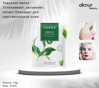 Sadoer Gök çaý ekstrakty bilen mata ýüz maskasy, 25g