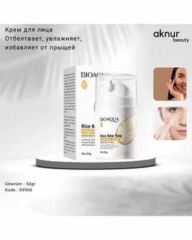 Bioaqua ýüz üçin tüwüli krem agardyjy we nemlendiriji 50 gr