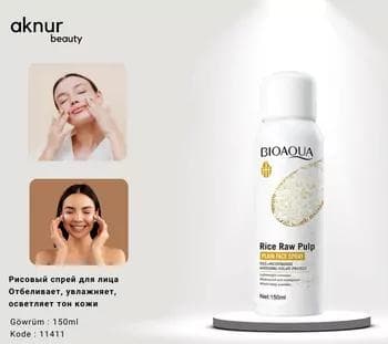 BIOAQUA ýüz üçin tüwüli spreý ýüzi çekdirýär we nemlendirýär 150 ml