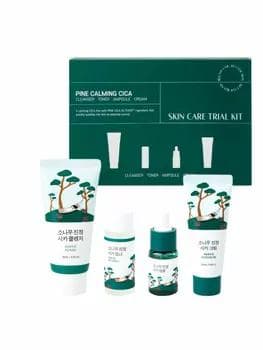 ROUND LAB düwürtükli ýüzler üçin düwürtügi aýyrýan mini nabor (penka,toner,syworotka,krem)