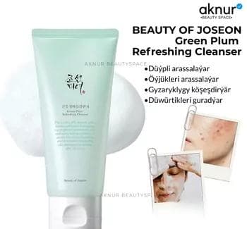 Beauty Of Joseon Green Plum ýüz üçin penka düýpli arassalaýar öýjükleri arassalaýar gyzaryklygy köşeşdirýär düwürtükleri guradýar 100 ml