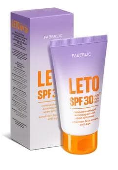 Leto Garrama garşy güneşden goraýjy ýüz kremi SPF 30. 50 ml. 54 g. 12082