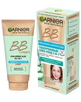 Крем BB - Garnier "Гиалуроновый Алоэ-уход 5-в-1" СВЕТЛО-БЕЖЕВЫЙ