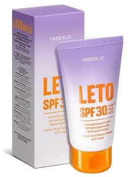 Garrama garşy güneşden goraýjy ýüz kremi SPF 30 «LETO» FABERLIC 12082, 50 ml
