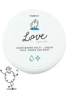 Krem el, ýüz we beden üçin uniwersial Faberlic ​​L.OVE 2608, 120 ml