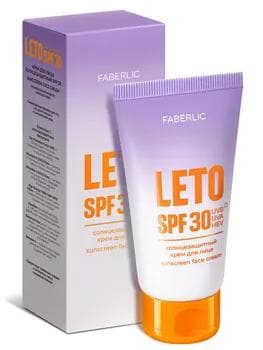 Ýüz üçin krem günden goraýyjy SPF 30 «LETO» FABERLIC 12083, 50 ml