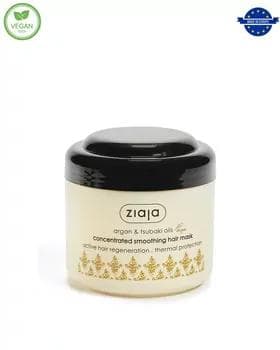 Argan we tsubaki ýaglary bilen konsentrirlenen tekizleýji saç maska ​​200 ml