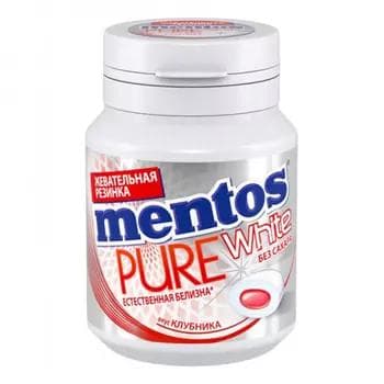 Sakgyç Mentos "Pure White" klubnikaly, 54 gr