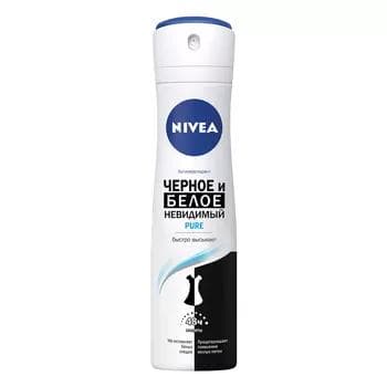 Antiperspirant spreý Nivea "Göze görünmeýän gorag ak we gara" Pure 150 ml