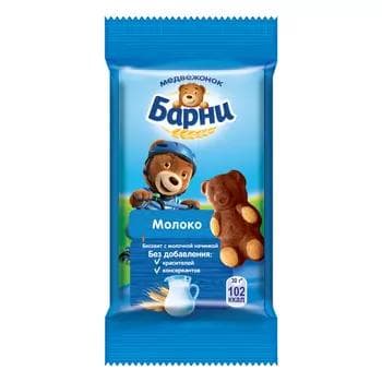 Süýt naçinkaly biskwit Медвежонок Барни, 30 gr
