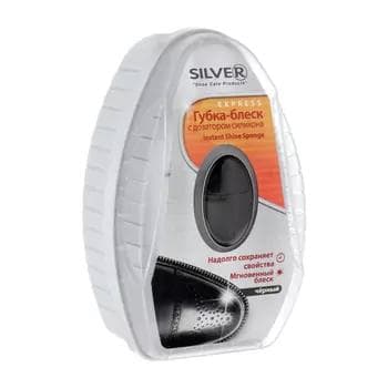 Aýakgap üçin Parlak gubka Silver Express silikon dozatorly, Gara, 6 ml