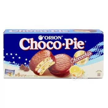 Pirožny Orion Choco Pie "Chocochip Pyrtykal", 6 sany (180 gr)