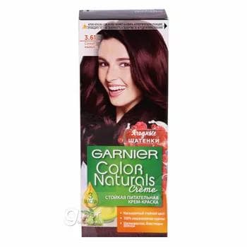GARNIER Color Naturals saç üçin durnukly iýmitlendiriji krem-kraska, 3.61 Şireli böwürslen