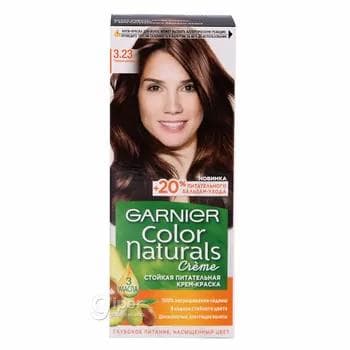 GARNIER Color Naturals saç üçin durnukly iýmitlendiriji krem-kraska, 3.23 Gara şokolad