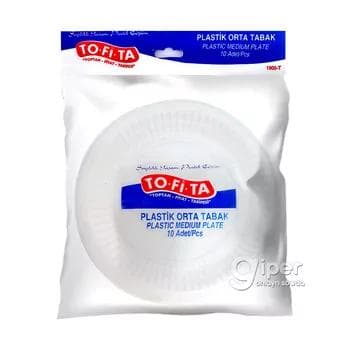 "TO.FI.TA" plastik tarelka, 10 sany