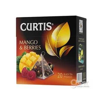 Gara çaý Curtis "Mango & Berries" piramida haltajykly, 20 sany, 34 gr