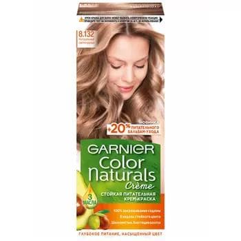 GARNIER Color Naturals saç üçin durnukly iýmitlendiriji krem-kraska, 8.132 Tebigy açyk sarymtyl