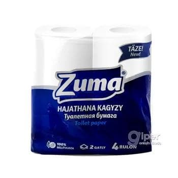 Туалетная бумага "Zuma" 2 слоя, 4 рулона