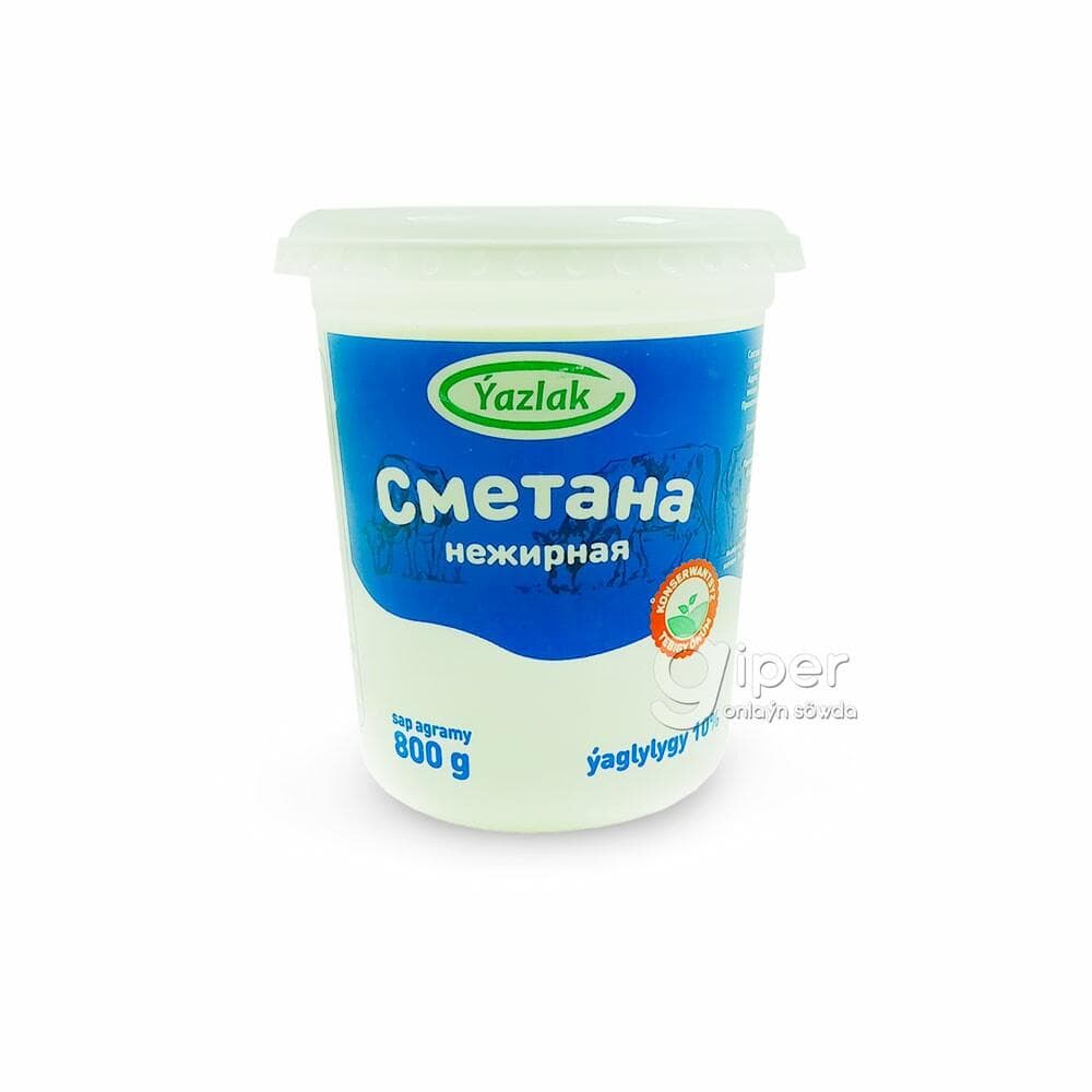 Сметана нежирное 10% 800г