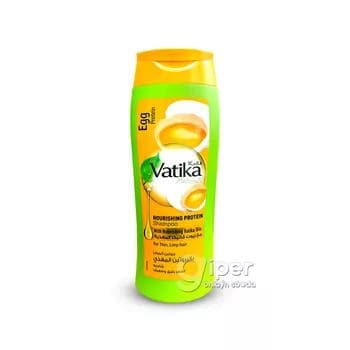 Şampun "Vatika" ýumurtganyň protoini, näzik we güýçden gaçan saçlar üçin, 400 ml