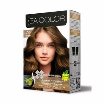 Saç üçin boýag krem "Sea Color" 7.0 Orta natural saryýagyz