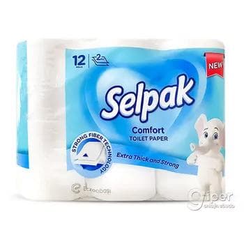 Hajathana kagyzy Selpak "Comfort" 2 gatly, 12 rulon