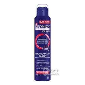 Antiperspirant Deonica For Men "Antibakteriýal effekti", 200 ml