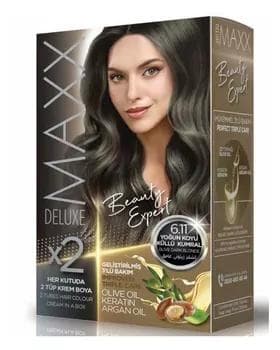 MAXX DELUXE  Saç boýagy  100 ml № 6.11 yogun koyu kullu kumral