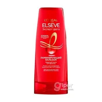 Saçlara ideg etmek üçin balzam L'Oreal Elseve Laminirleýji reňk hünärmeni, 400 ml