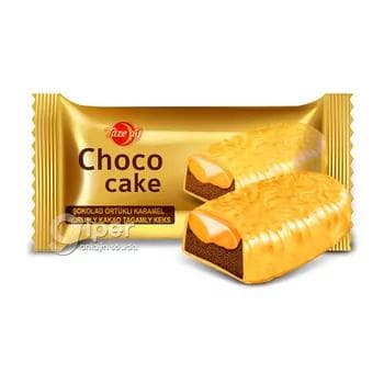 Täze aý "Choco cake" кекс со вкусом какао с карамельной начинкой покрытые шоколадом, 44 г