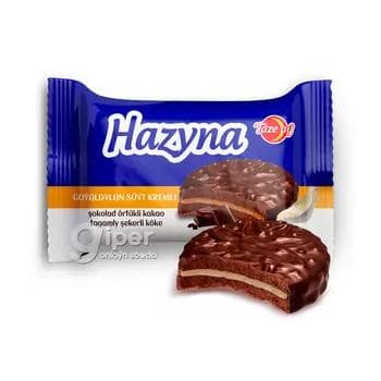 Сахарное печенье со вкусом какао покрытое шоколадом Hazyna "Täze aý", 36 гр