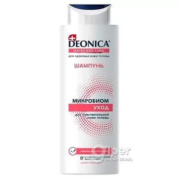 Şampun Deonica "Микробиом Уход" duýgur saçly bedenliller üçin, 380 ml