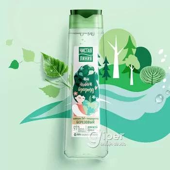 Şampun+kondisioner ЧИСТАЯ ЛИНИЯ "Berýozaly" 2in1, 400 ml