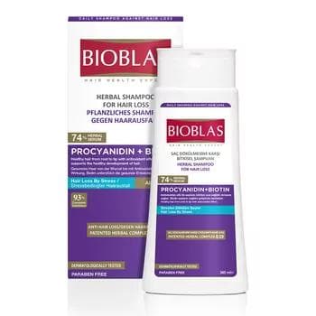 Saç üçin şampun Bioblas "Procyanidin + Biotin" saç düşmesine garşy, 360 ml