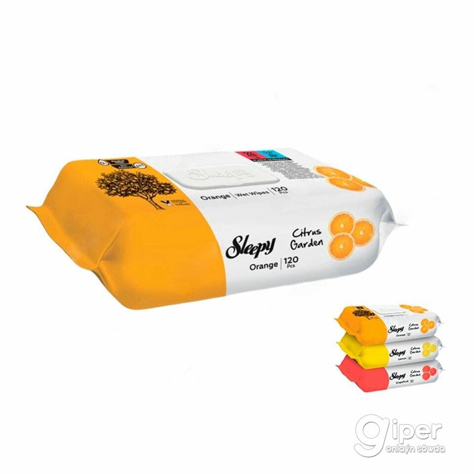 Влажные салфетки Sleepy "Цитрусовый сад" 120 шт