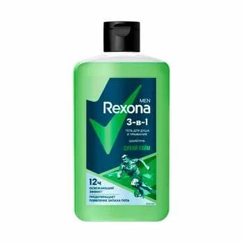 Duş geli we şampun "Rexona" ýabany laým 490 ml