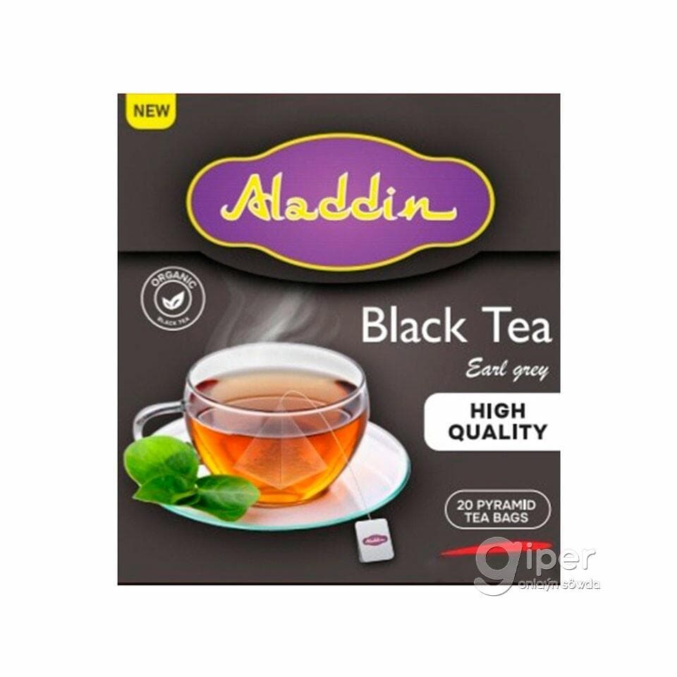 Черный чай Aladdin "Earl grey" в пакетиках, 20 шт, 34 г