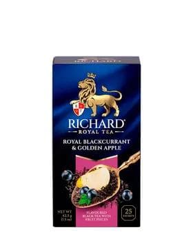 Чай черный Richard Royal "Blackcurrant & Golden Apple" в пакетиках, 25 шт, 42.5 г