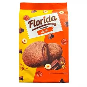 Мягкое кремовое печенье Crafers "Florida Dark" со вкусом шоколада и орехом, 180 г