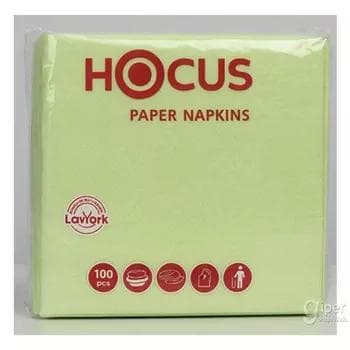 Gury salfetka 30x30 sm  Hocus "Paper Napkins" 100 sany  (ýaşyl,gyzyl)