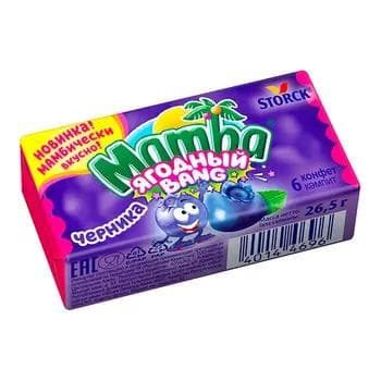 Конфеты Mamba "Ягодный Банг" жевательные 26.5 г