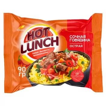 "Hot lunch" ajy sygyr eti tagamly tiz taýýarlanylýan aş, 90 gr